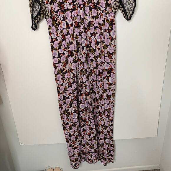 Johnny Was Jade Karisma Mixed jumpsuit Pink Black Floral Women’s Size Large - Picture 6 of 16